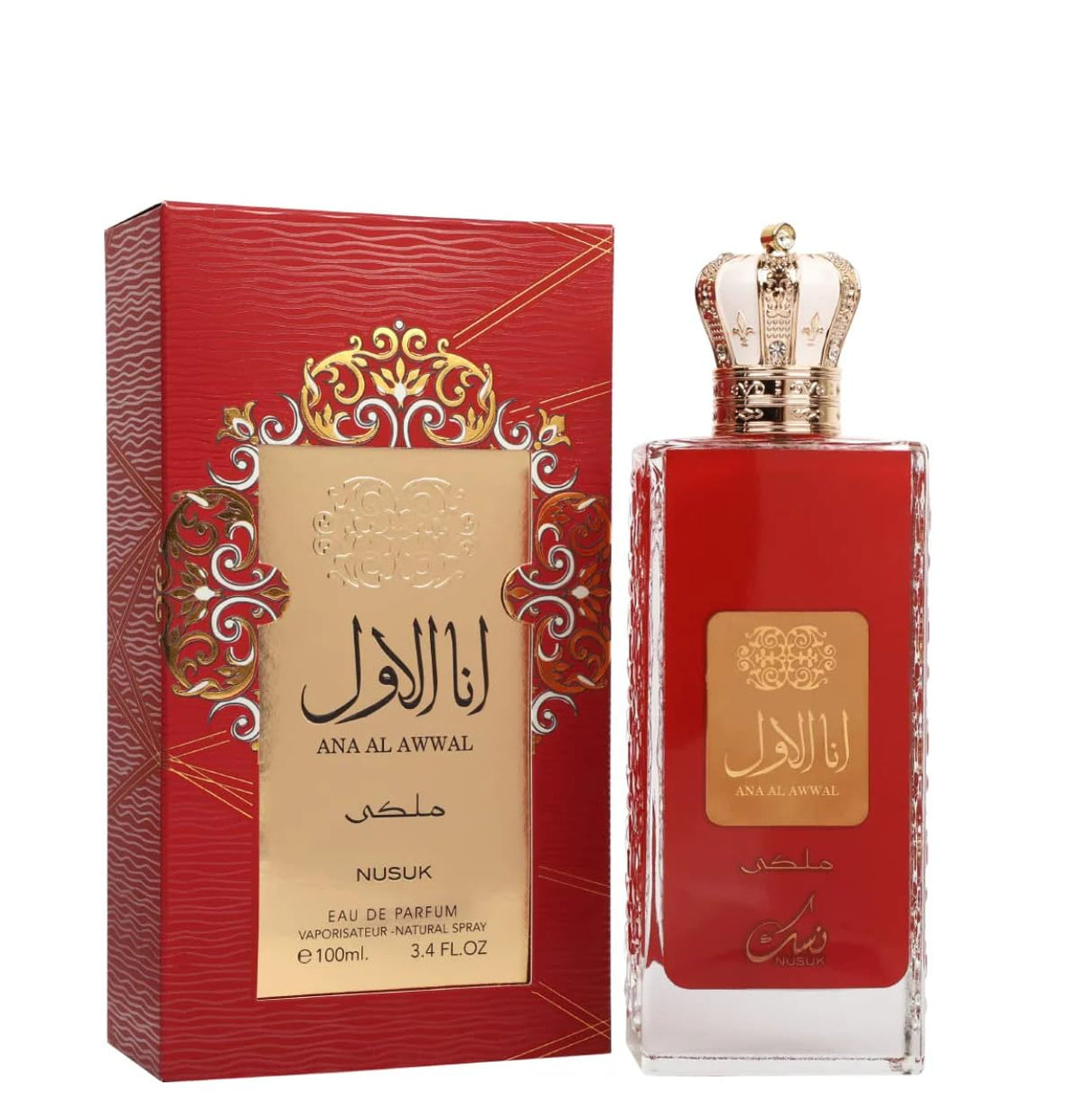 Nusuk Ana Al Awwal Red Eau de Parfum – Elegant Arabic Floral‑Fruity Scent 100ML