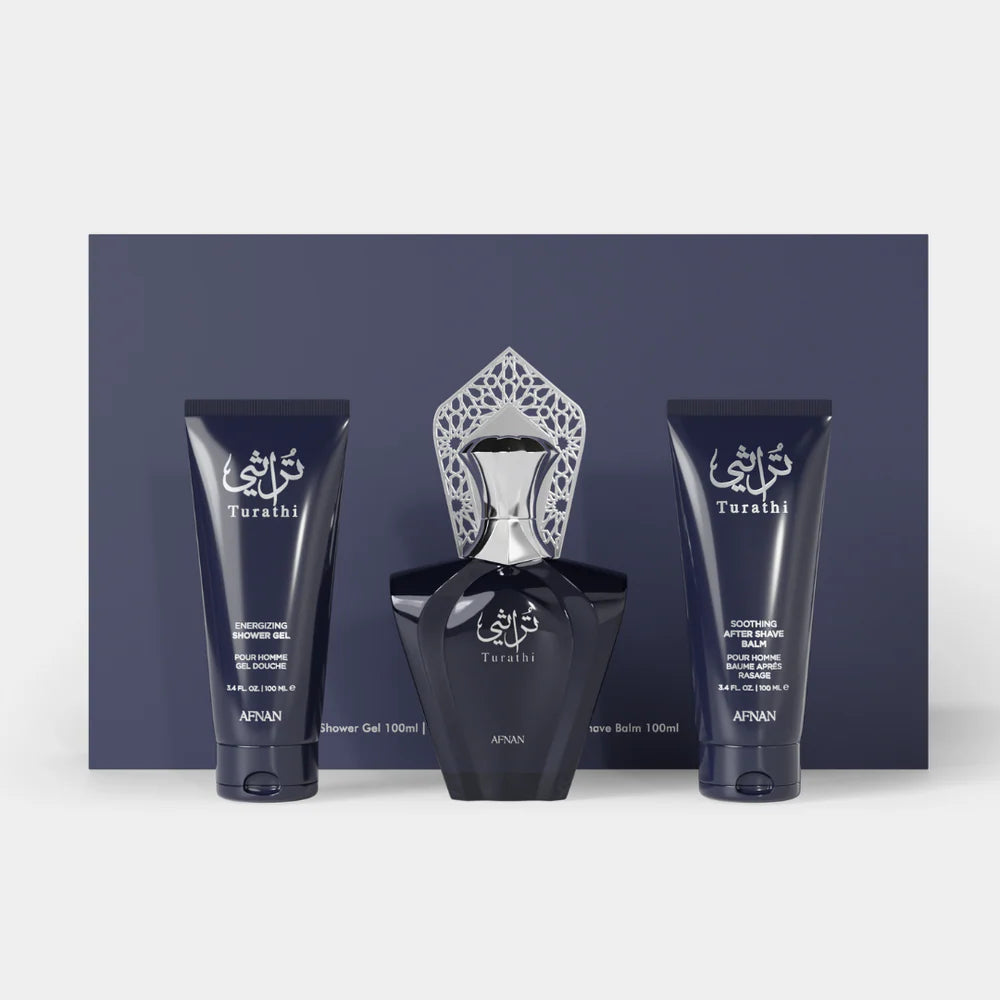 Afnan Turathi Blue Gift Set – Eau de Parfum + Shower Gel & After Shave Balm 90ML